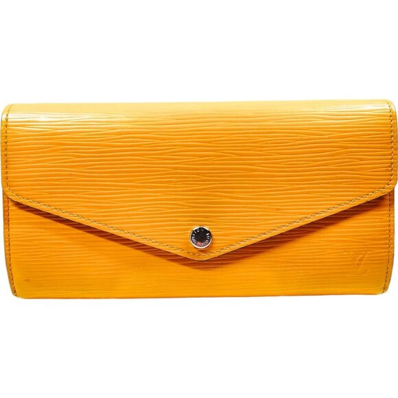 354233AO (G4) Louis Vuitton Wallet Long Portefeuille Yellow Epi Leather w/Box - Picture 1 of 10